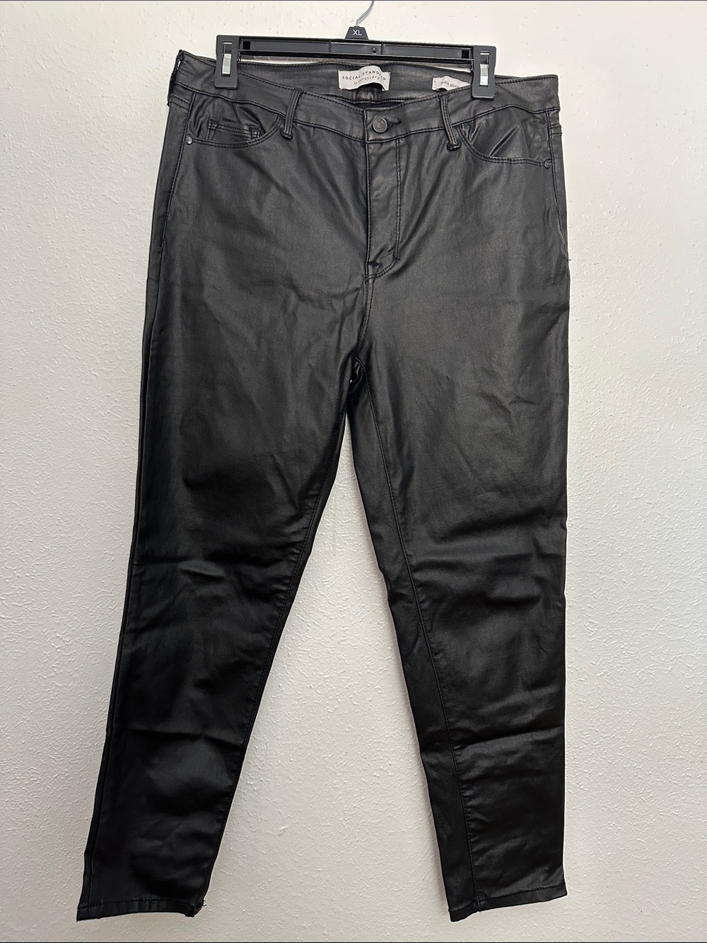 Social Standard Faux Leather Look Skinny Ankle Pants